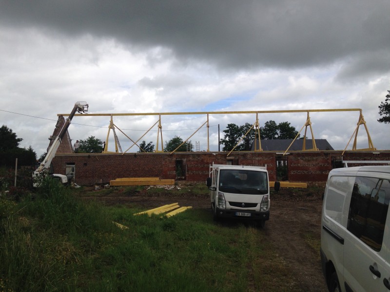 Réalisation de charpente neuve sur une maison en restauration à Yerville proche Yvetot 76